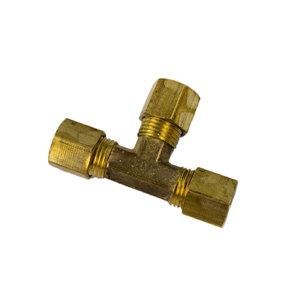 Brass Compression - Fittings Tee Tube Three Ends - 1/2 Inch Tube