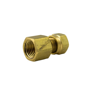 Brass DOT Air Brake Fitting - Nylon Tube Connector - 1/2 Inch Tube TO 3/8 Inch Female Pipe Thread (FPT)