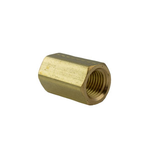 Brass Pipe - Fittings Reducing Coupling Female Pipe Thread (FPT) Both Ends - 3/8 Inch To 1/4 Inch Pipe