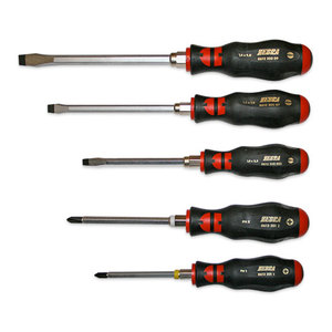 ZEBRA 3K Slotted and Phillips Head Screwdriver Set - 5 Pieces (3 Slotted and 2 Phillips Head)