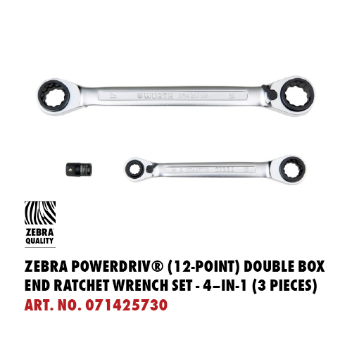 Zebra Double Ended Ring Wrench Set, 3PC Article Number 071425730