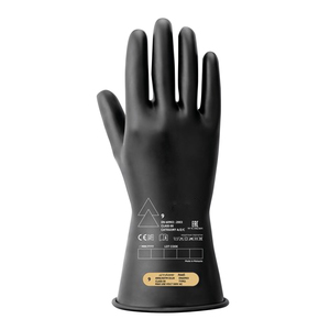 Insulated High Voltage Gloves - Class 0 - 11 Inch - Black - Size 9