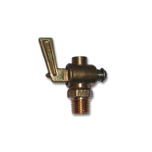 Brass Drain Cock - Ground Key Plug Type Lever Handle - 1/4 Inch Male Pipe Thread (MPT)