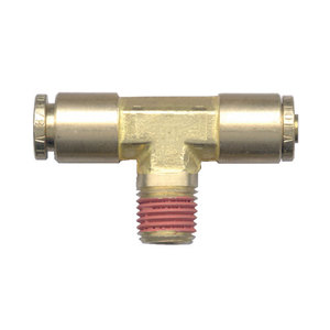 Brass Push-To-Connect - DOT Air Brake - Nylon Tubing Tee Ends - 1/4 In Tube x 1/8 In Center Male Pipe Thread (MPT)