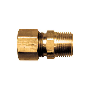 Brass Compression - Poly Tubing Connector - Tube to Male Pipe - 5/16 In Tube x 1/8 In Male Pipe Thread (MPT)