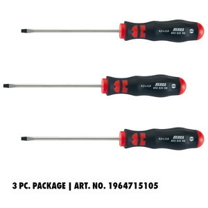ZEBRA Round Blade Slotted Screwdriver Special Package - 3 pieces
