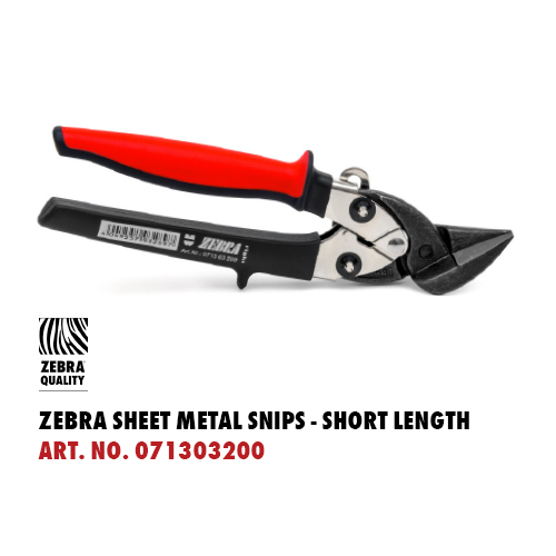 Zebra Sheet Metal Snips - Short Length Article Number 071303205
