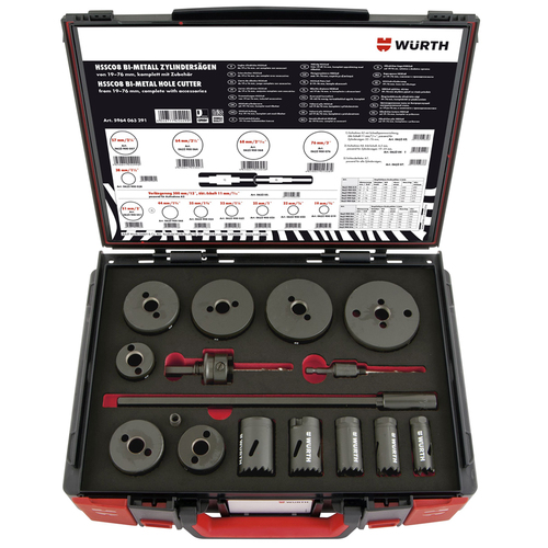 Hole Saw Kit - 16 Pieces (19mm to 76mm), Abrasives, Cutting & Drilling, Assortments/ Package Deals