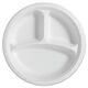 PaperPro Naturals Fiber Round Plates, 3-Compartment, 10.25
