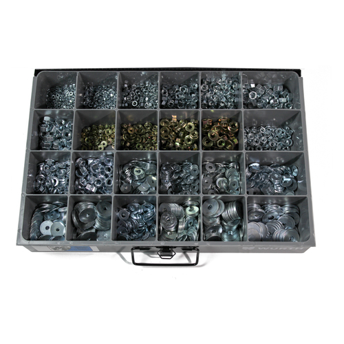 Metric Hex Nut, Flange Nut, Fender Washer Assortment  1735 Pcs