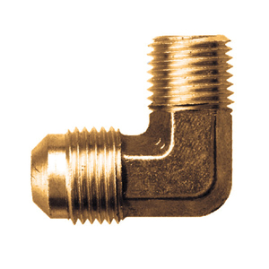 Brass SAE 45-Degree Flare 90-Degree Elbow - Tube to Male Pipe - 1/4 Inch Tube x 1/8 Inch Male Pipe Thread (MPT)