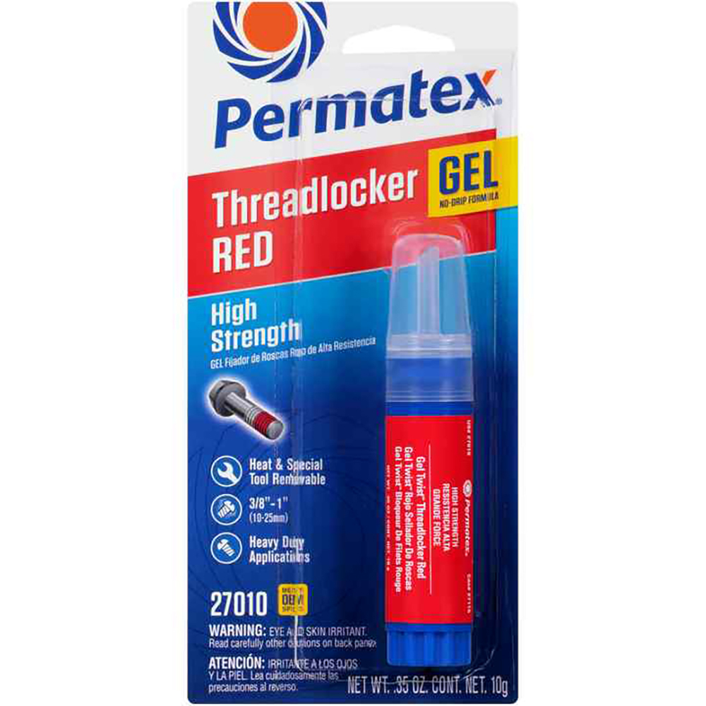 Permatex High Strength Threadlocker Red Gel, 10G Thread Lockers