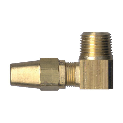 Brass DOT Air Brake - Fittings For Copper Tubing - 90-Degree Elbow-Tube to Male Pipe 3/8 In Tube x 3/8 Male Pipe Thread (MPT)