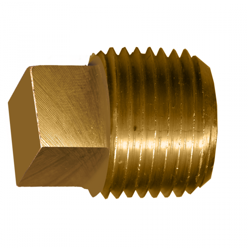 Brass Pipe - Fittings Plug Square Head - 1/4 Inch Pipe
