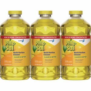 Pine-Sol Multi-Surface Cleaner Concentrated, Lemon Fresh Scent, 80oz Bottle, 3/Carton