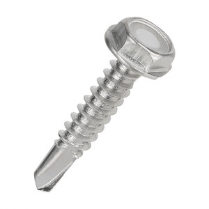 8 X 1/2 Hex Washer Head TEK Screw -Standard - #2 Point - 410 Stainless Steel