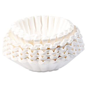 Commercial Coffee Filters, 12 Cup Size, Flat Bottom, 500/Bag, 2 Bags/Carton