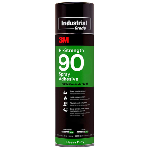 3M™ Hi-Strength Spray Adhesive 90, Inverted, Clear, aerosol  24 fl ozCan