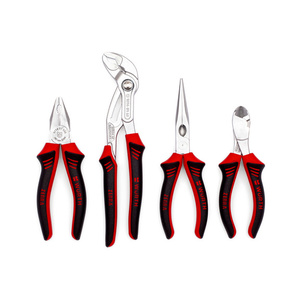 ZEBRA Pliers and Cutters Set (4 Pieces - Combination Pliers, Water Pump Pliers, Needle Nose Pliers, and Power Side Cutters)