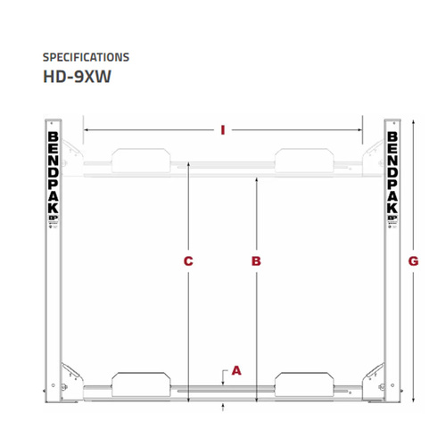 HD-9XW / 9,000lb Capacity 4 Post Lift / Regular Width / High Lift