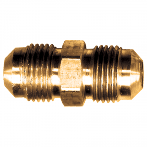 Brass SAE 45-Degree Flare Union Coupling - Tube to Tube - 5/16 Inch Tube