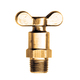 Brass Drain Cocks - Valve Needle Seat - One Piece - Plug and Handle - 1/4 Inch Male Pipe Thread (MPT)