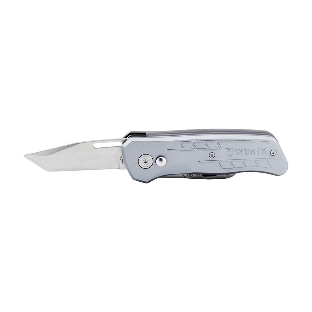 MultiFunction Twin Blade Folding Utility Knife With Storage Pouch