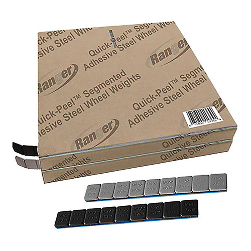 Ranger Dual Adhesive Wheel Weights on a RollSlver and Black Strips