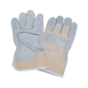 NSI Side Split Leather Palm Safety Cuff Work Gloves, Large