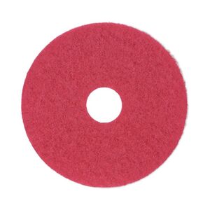 Buffing Floor Pads, 14" Diameter, Red, 5/Carton