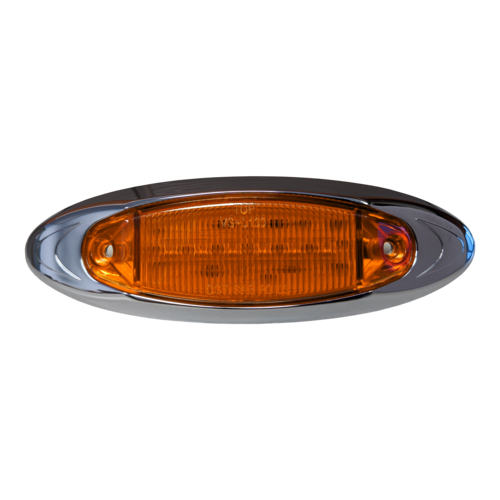 Amber Clearance Marker Chrome Bezel 6 LEDS 6 5/8
