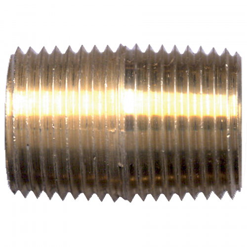Brass Pipe - Fittings Close Nipple Both Ends - 1/2 Inch Male Pipe Thread (MPT)