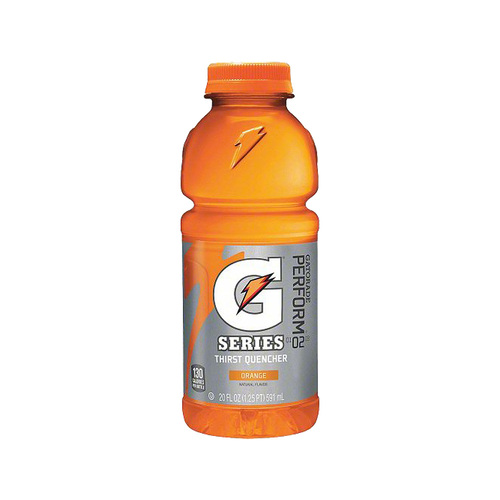 G-Series Perform 02 Thirst Quencher, Orange, 20 oz Bottle, 24/Carton