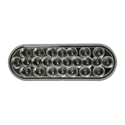 Red Stop/Turn/Tail Clear Oval 24 LED 6 1/2