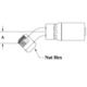 1/4 HOSE 11/16X16  45 ORF FE SWVL