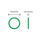 Green #10 Universal Import O-Ring OEM #80962491, 52456068