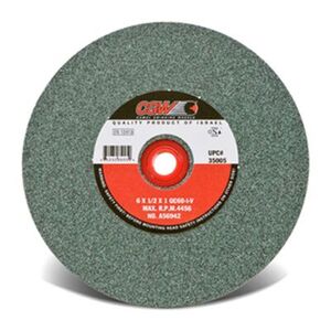 Bench and Pedestal Wheel - 6 x 3/4 x 1 - Type 1 - 80 Grit - Hardness I - Green