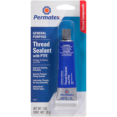 Permatex Pipe Thread Sealant with PFTE, 1oz Thread Lockers Adhesive