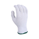 NSI Green Cuff Bleached Cotton Poly Blend Knit Gloves, 12 Pair/Pack -White