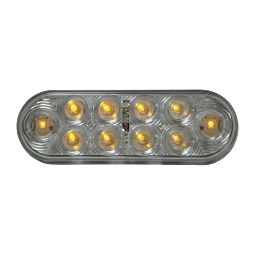 Amber Signal/Park Clear Oval Lens 10 LED 6 1/2