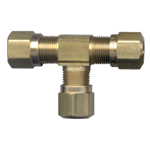 Brass DOT Air Brake - Fittings For SAE J844D - Nylon Tubing Tee-Tube Three Ends 3/8 Inch Tube