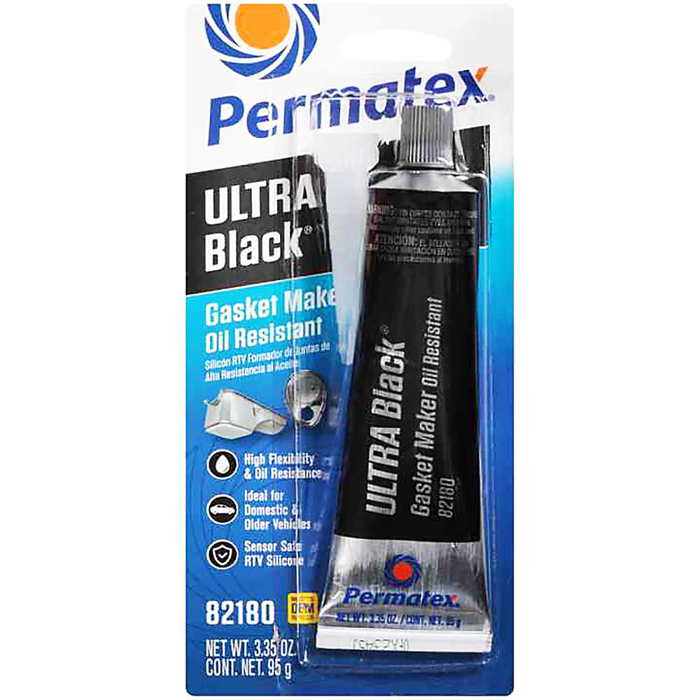 Permatex Ultra Black RTV Silicone Gasket Maker, 3.35oz. Sensor Safe