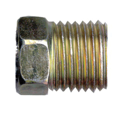 Brass SAE - 45-Degree Inverted Flare Steel Nut - 1/4 Inch Tube x 7/16 Inch Thread