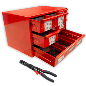 Constant Tension Band Clamps Package Deal (Includes Clamps, Tool, and Storage Bin)