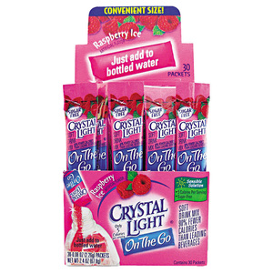 Crystal Light Flavored Drink Mix, Raspberry Ice, 30 .08oz Packets/Box