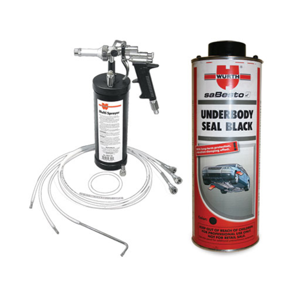 6 Black Underbody Seal with Multi Sprayer Gun Package Deal Chemical