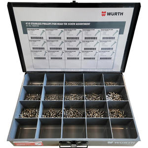 410 Stainless Steel Philips Pan Head TEK Screw Assortment - 1,300 Pieces