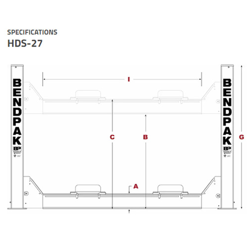 HDS-27 / 27,000lb Capacity 4 Post Lift