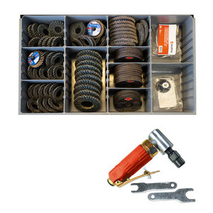 Mini Flex, Mini Flap Disc Assortment with Angle Die Grinder - 1/4 Inch -103 Pieces