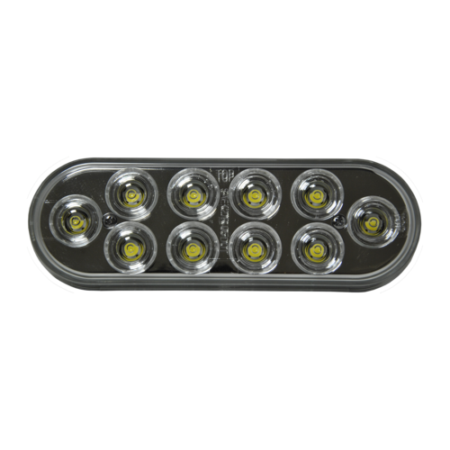 Clear Back up Oval 10 LEDS 6 1/2